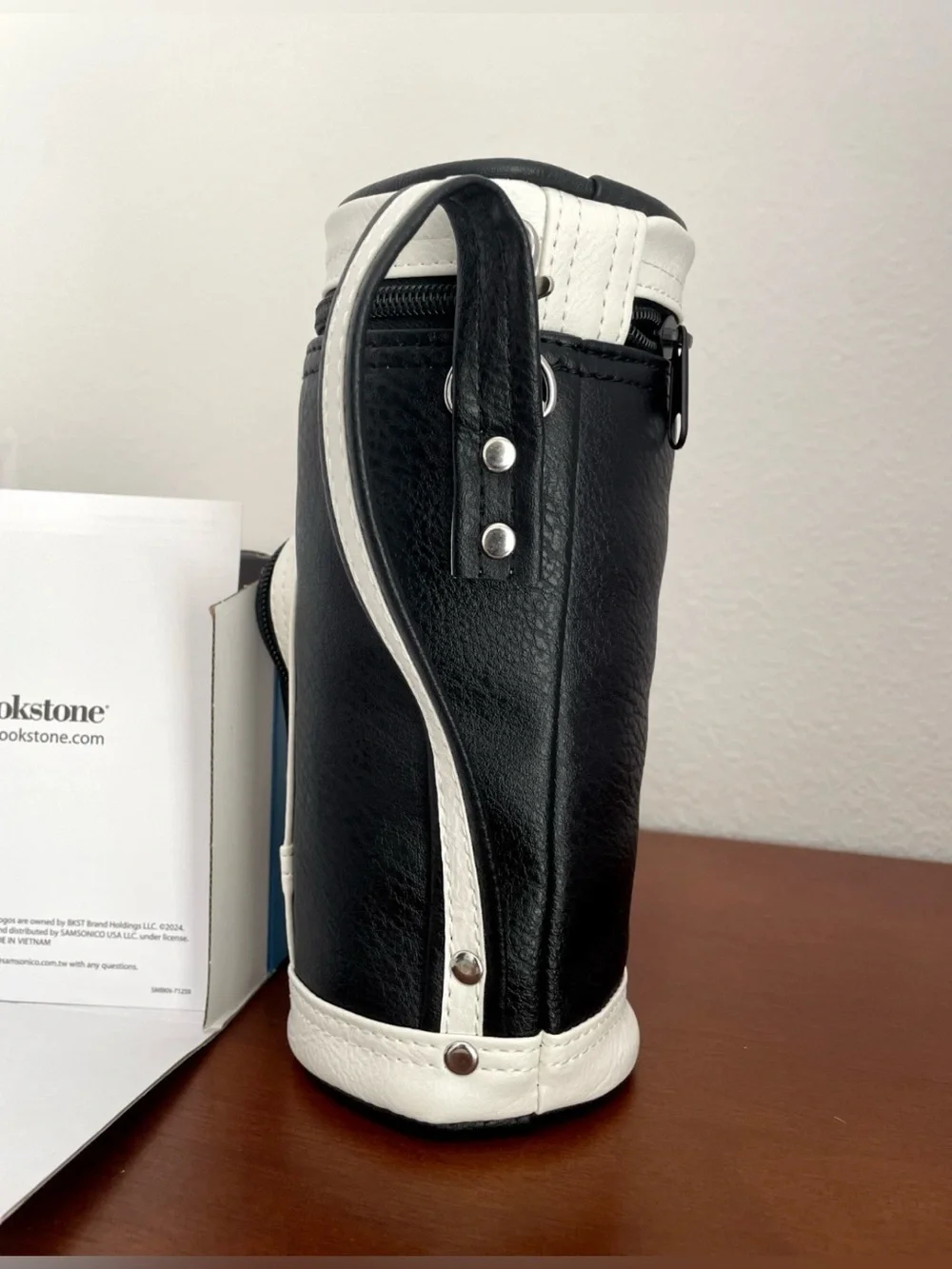 Brookstone Black and White Mini Golf Bag Cooler Caddy New